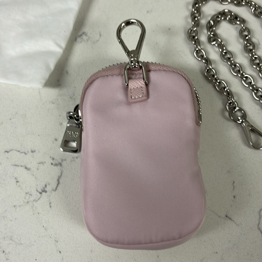Prada 2005 Re-Edition Mini Bag Attachments for Nylon Bag with Silver Chain Pink - Picture 4 of 16